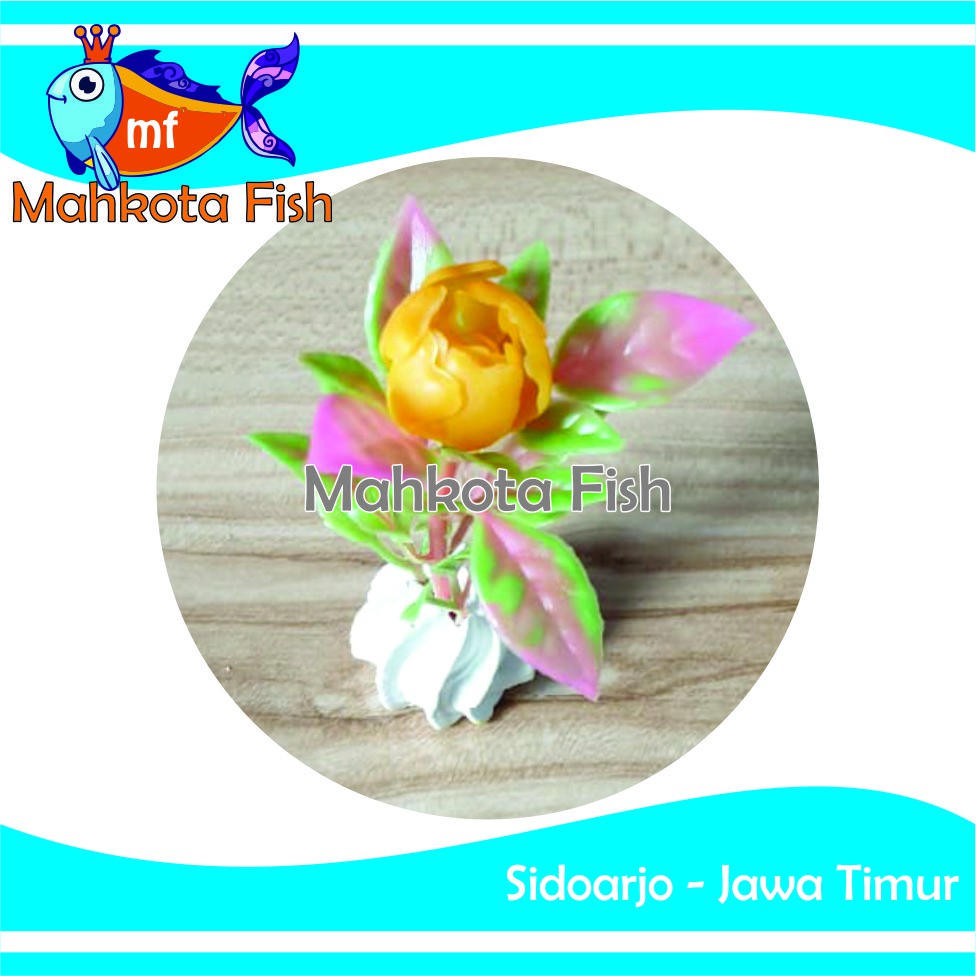 Hiasan Aquarium MAWAR | Bunga Plastik Aquarium | Bunga Hiasan Aquarium | Tanaman Hias Aquarium