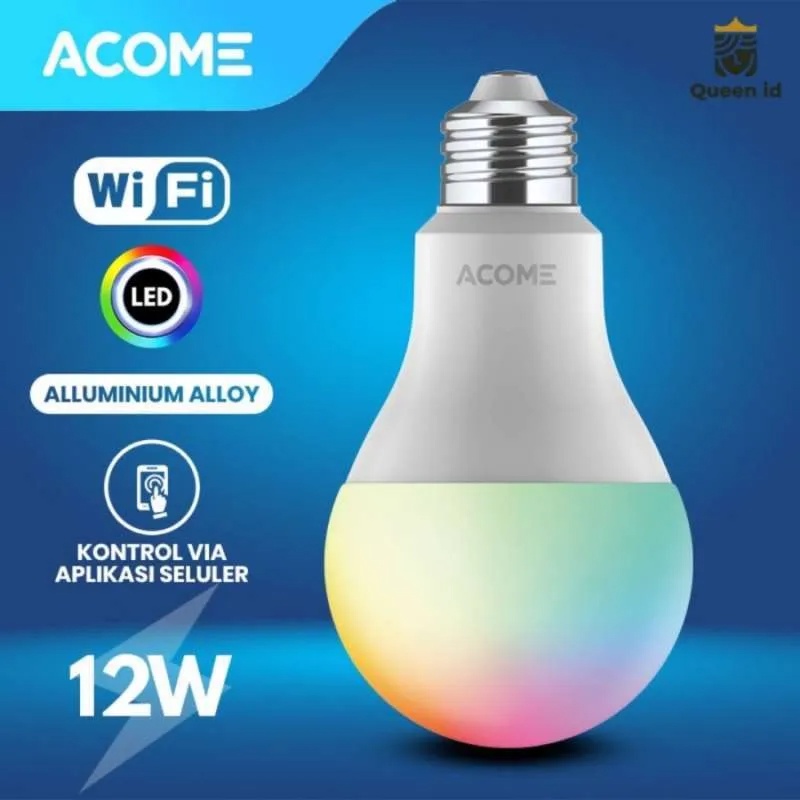 ACOME Lampu Bohlam Smart WiFi LED 12W RGBWW Light AL01 LED 12W Join app BARDI