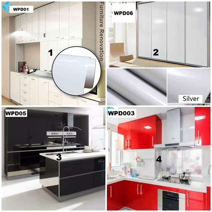 Kitchen Set Sticker Glossy Ukuran 60cm X 5m / sticker kabinet