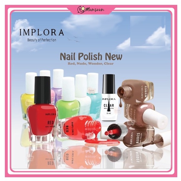 Monsoon - Implora Nail Polish NEW Kutek RedClearNudes - Satuan BPOM