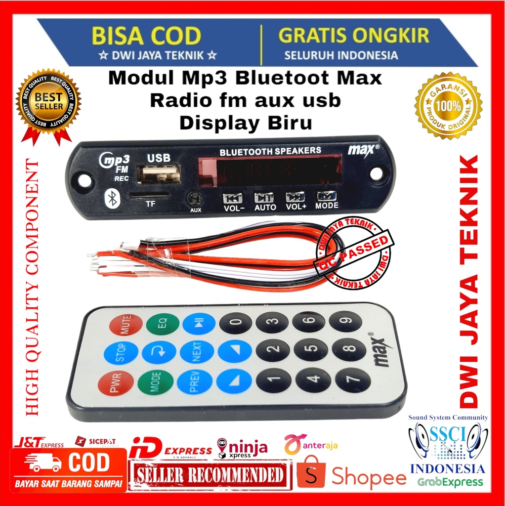 Modul mp3 Bluetooth Display Biru