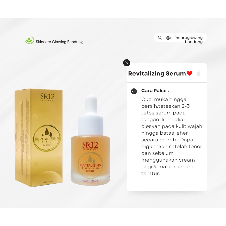 SR12 Revitalizing Serum Colagen Atas Bopeng Bekas Jerawat Lingkar Hitam Mata Panda Melembabkan dan Mencerahkan Kulit Wajah