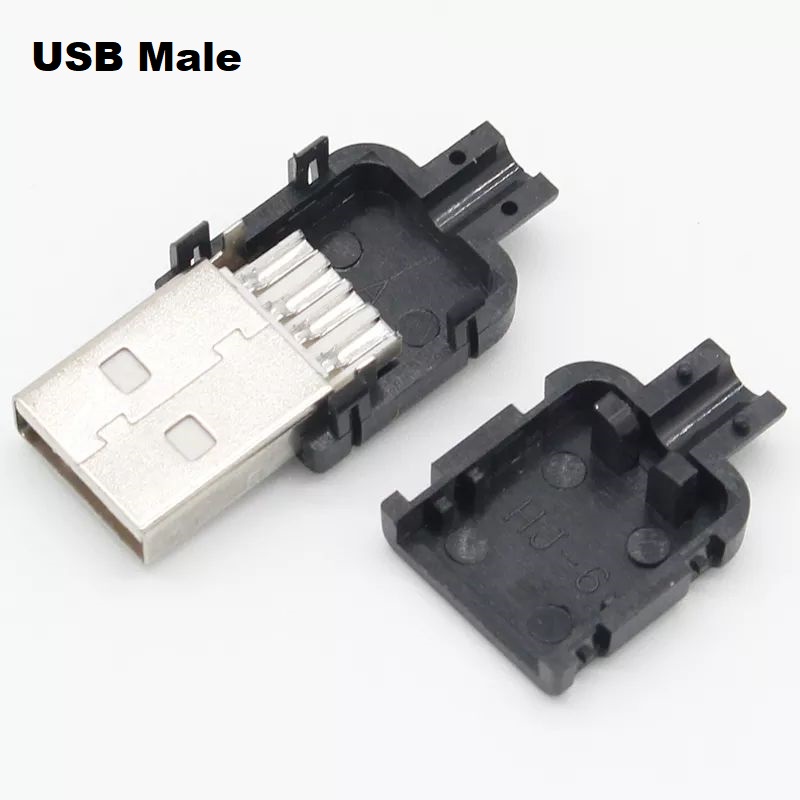 Socket USB 2.0 Connector Male Kosong DIY Plug Type A Jack Jantan 4P