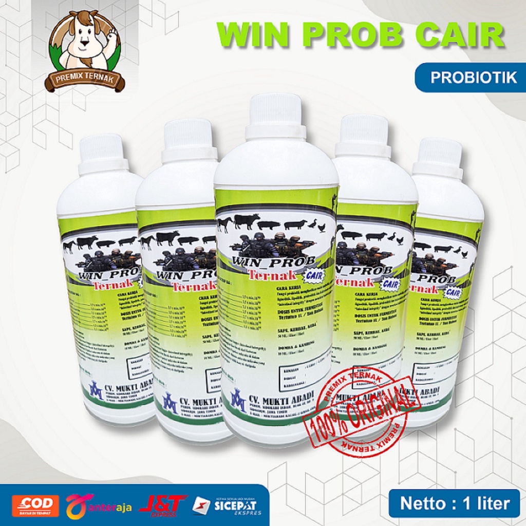 WIN Prob Ternak Cair 1liter/ Probiotik untuk ternak sapi kambing domba