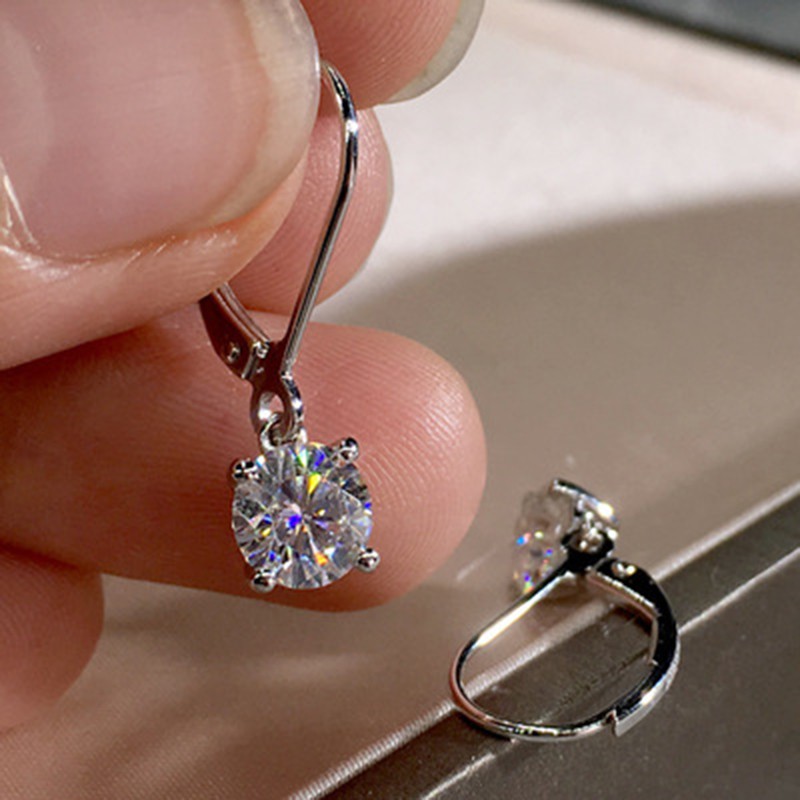 925 anting perak sterling anting-anting wanita dengan perhiasan fashion berlian-S