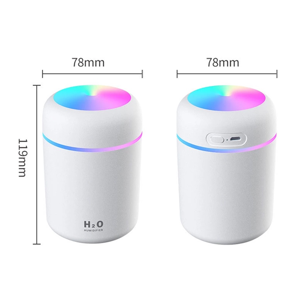 Humidifier Diffuser Berwarna-Warni LED Light Hening Purifier Pelembab Udara 300ML-8