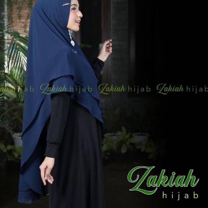 ▼ Jilbab Khimar Instan 2Layer Lancip Syari Andin Ori Zakiah ❅