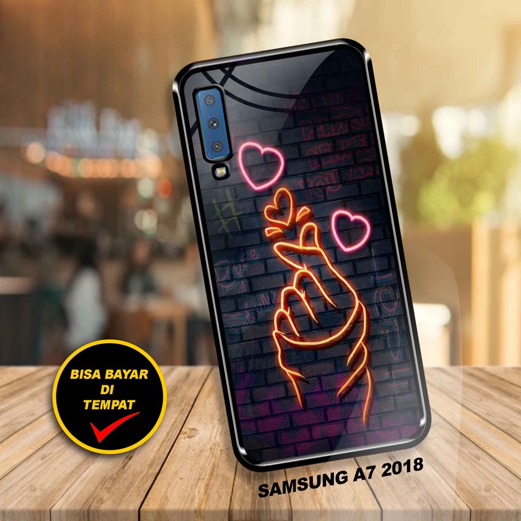 SRC - Case Samsung A7 2018 Motif gea love Casing Hardcase Glossy 2D Terbaru Silikon Softcase Aero ca