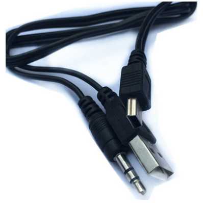 IDN TECH - Kabel Mini USB ke USB + AUX 3.5mm Audio Cabl - A-02