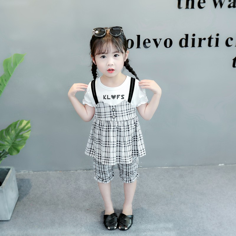 Baju Setelan anak Perempuan cewek lengan pendek 2IN1 Katun IMPORT Korean Style Umur 1-5tahun-3