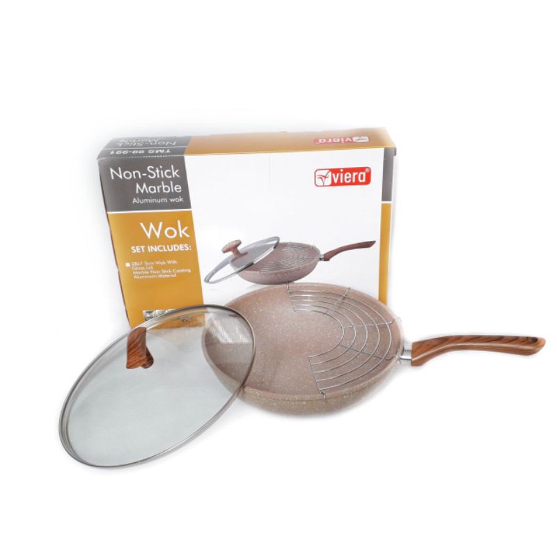 Viera TMS 99-991 Wok 28cm Dengan Tutup Kaca