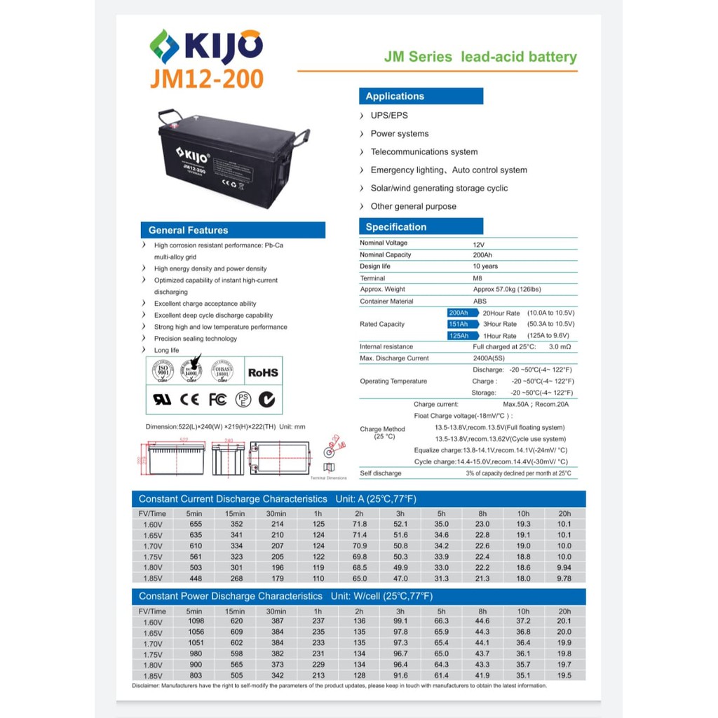 aki vrla aki solar panel aki panel surya 12v 200ah 12volt 200ah kijo