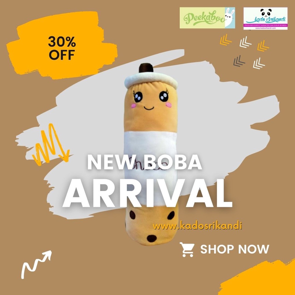 BONEKA GULING BOBA MILK TEA BROWN SUGAR VIRAL
