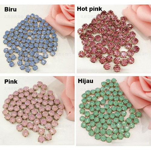 Rhinestones Cangkang 6mm (Rp 5000 per12pcs) I Mutiara I CHK399