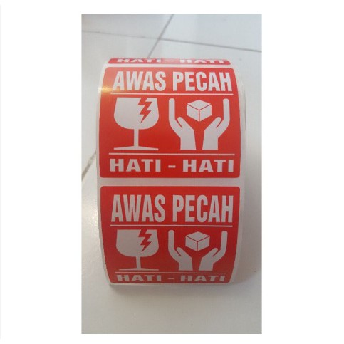 

STICKER FRAGILE 45mm X 73mm STIKER PENGAMAN PAKET PECAH BELAH - tempelan JANGAN Dibanting 4x7cm