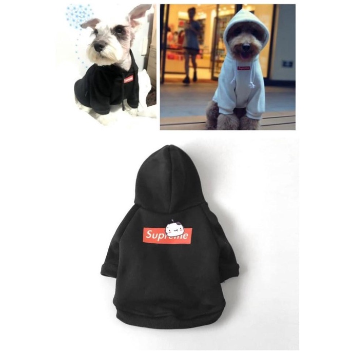 Baju Anjing Supreme / Hoodie Anjing / Baju Kucing / Hoodie Supreme