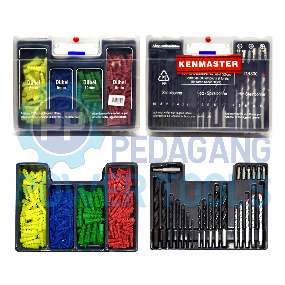 KENMASTER SET MATA BOR BESI KAYU BETON OBENG KOMBINASI MATABOR 300 PCS