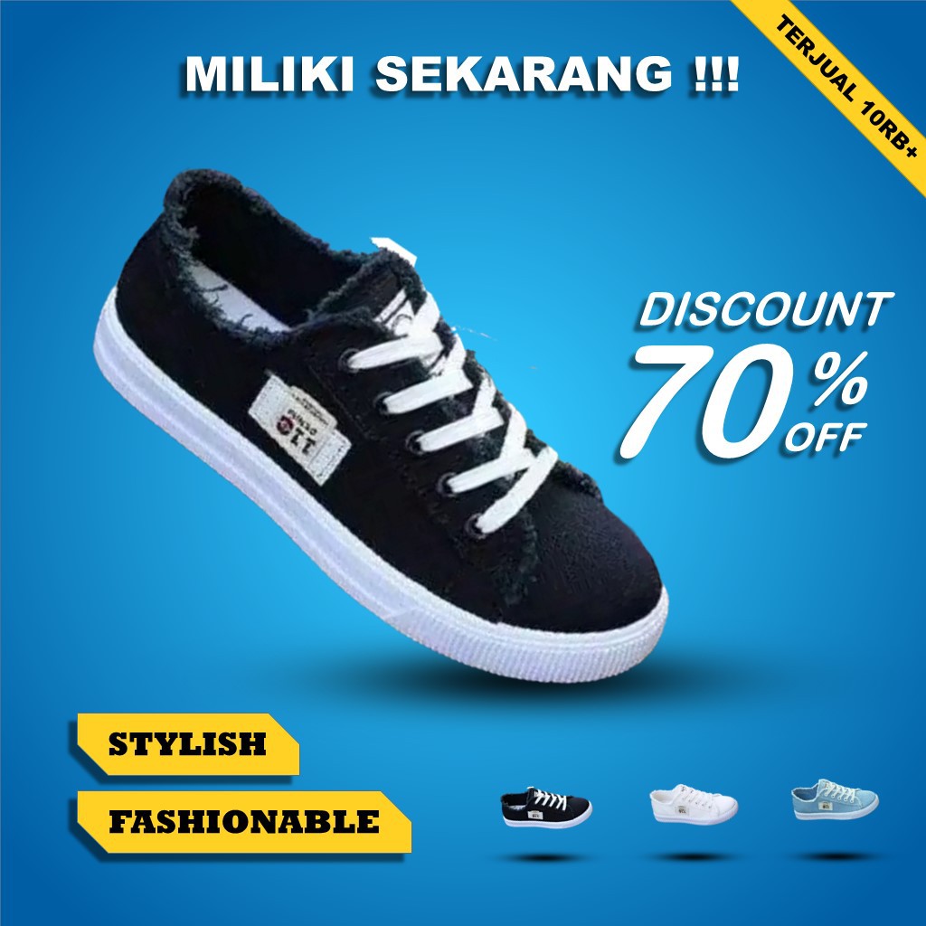 RD Collection - Sepatu Sneakers Wanita Jins Denim S-710