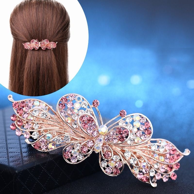 Jepit Rambut otomatis korea wanita elegan mode baru permata zirkon 8cm