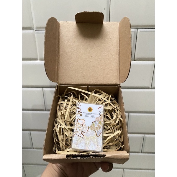 MINIGOLD SOUVENIR dan 0.025 GRAM EMAS MINI 24K MINI GOLD BISA TUKAR ANTAM-MGS 0.005gr plus box