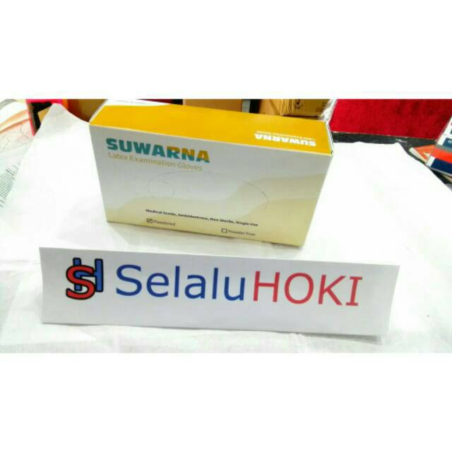 Sarung Tangan Latex Merek Suwarna / Sarung tangan powder / Sarung tangan Disposible murah