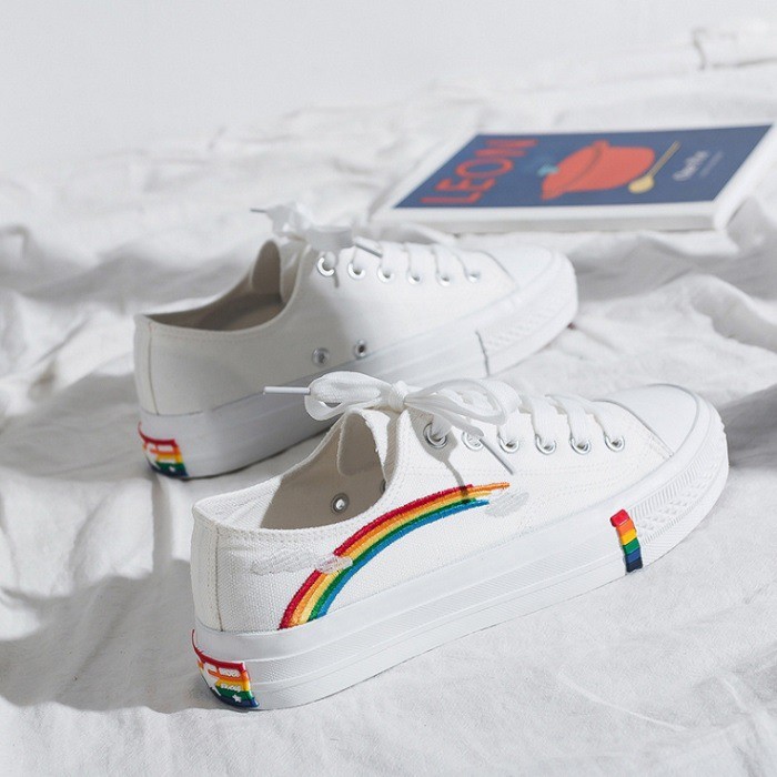 SEPATU WANITA - SEPATU KANVAS WANITA - SEPATU RAINBOW