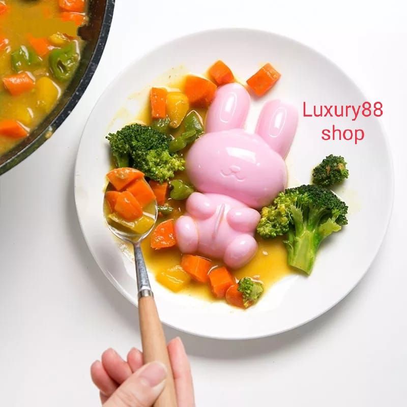 Cetakan Nasi Bento Bunny Set 3 in 1 Kecil Lucu