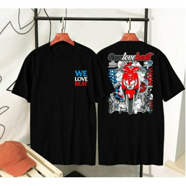 Fourfashion Kaos Pria Kaos Distro WE LOVE BEAT Black BC101