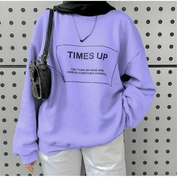 Sweater crewneck wanita Time Up