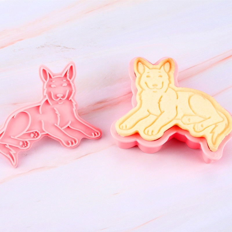 6 Pcs Cetakan Kue / Biskuit Bentuk Anjing / Kucing 3D