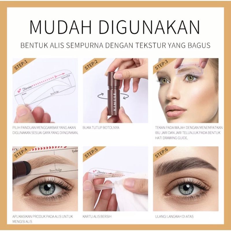 [READY COD FREE GIFT] KIMUSE ONE STEP EYEBROW STAMP SHAPING KIT | KIMUSE BROW STAMP | KIMUSE EYEBROW STAMP | KIMUSE STAMP EYEBROW | STEMPEL ALIS KIMUSE