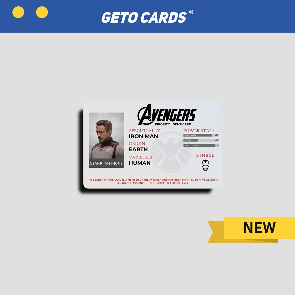 

Stiker Sticker Skin Kartu Atm Avengers Identity Cards | Getocard Geto Cards