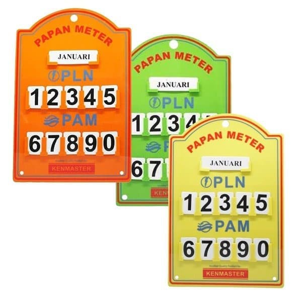 Papan Nomor Meteran Air PLN PAM Listrik Air meter Kenmaster