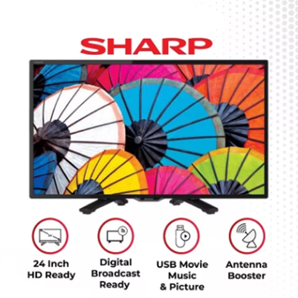 TV SHARP 24 inch DIGITAL (TERBARU TIPE  2T-C24DC1i) AQUOS HD TELEVISI DVB T2 JERNIH AWET GARANSI 5 TAHUN 24&quot; tipi (BACA DESKRIPSI)