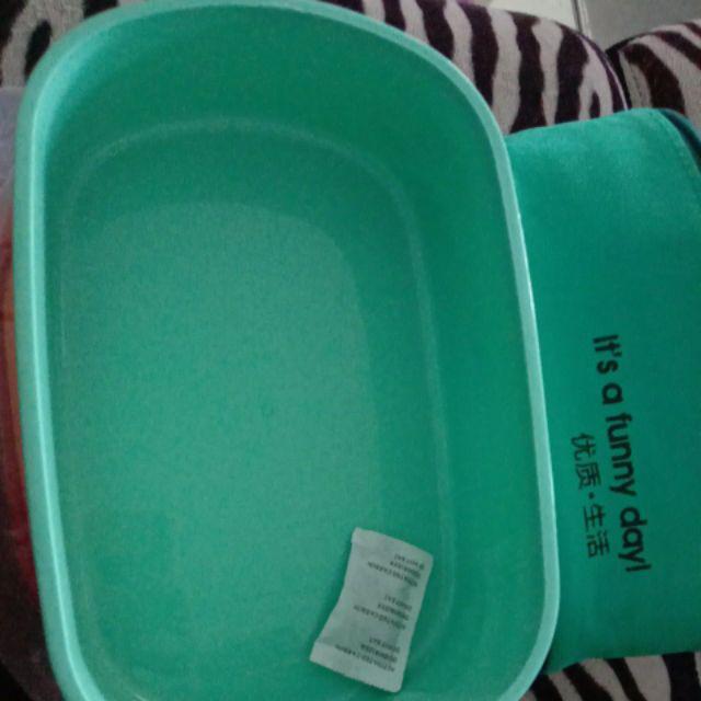 Lunch Box Yooyee 591 Orange Green Free Bag - Kotak Bekal 2 Susun