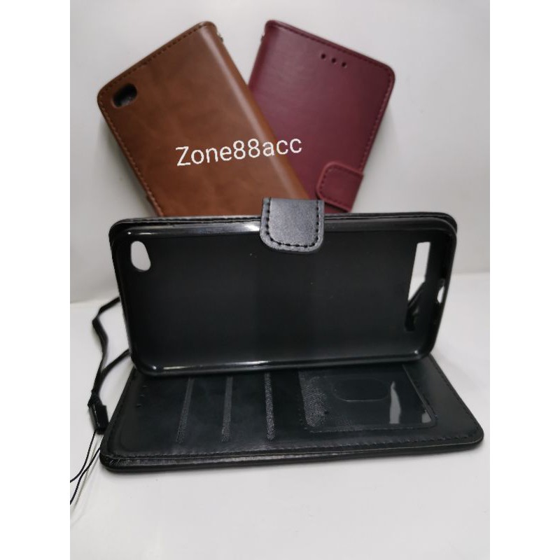 Xiaomi Redmi 5A Leather Case Flip Cover Casing Sarung Dompet Wallet Kulit Soft