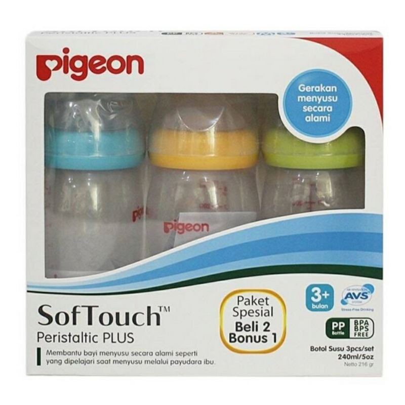 Pigeon Botol Susu Wide Neck 160ml &amp; 240ml Beli 2 Bonus 1