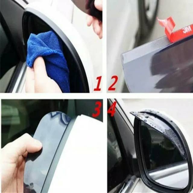 Talang Air Spion Mobil / PVC Pelindung Kaca spion (2Pcs=Kiri+Kanan)