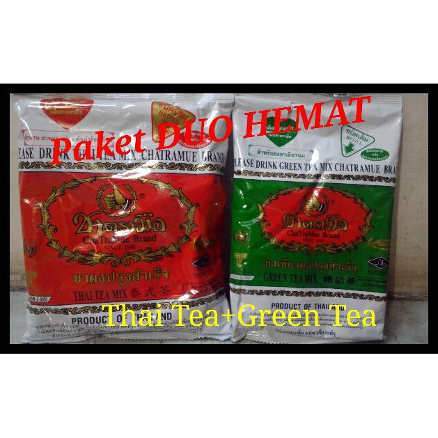 

wd4g paket hemat thai tea dan green tea cha tramue brand 5hri