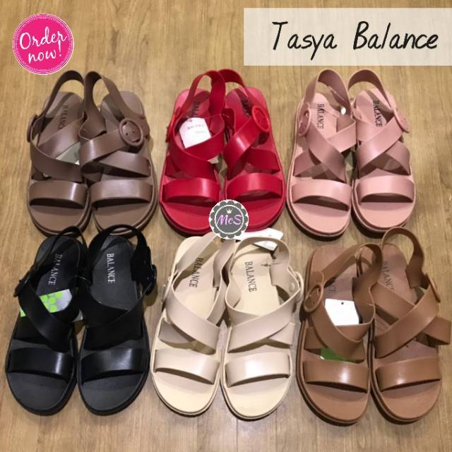 TASYA Sandal tali silang Jelly merk Balance