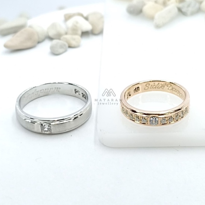 Cincin Kawin Couple Platinum 5% & Emas Kuning 30%  - Bisa Request Model Cincin - Cincin Nikah Cincin