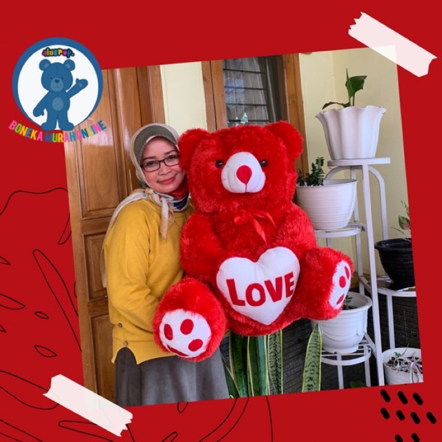Boneka Teddy Bear Love Murah