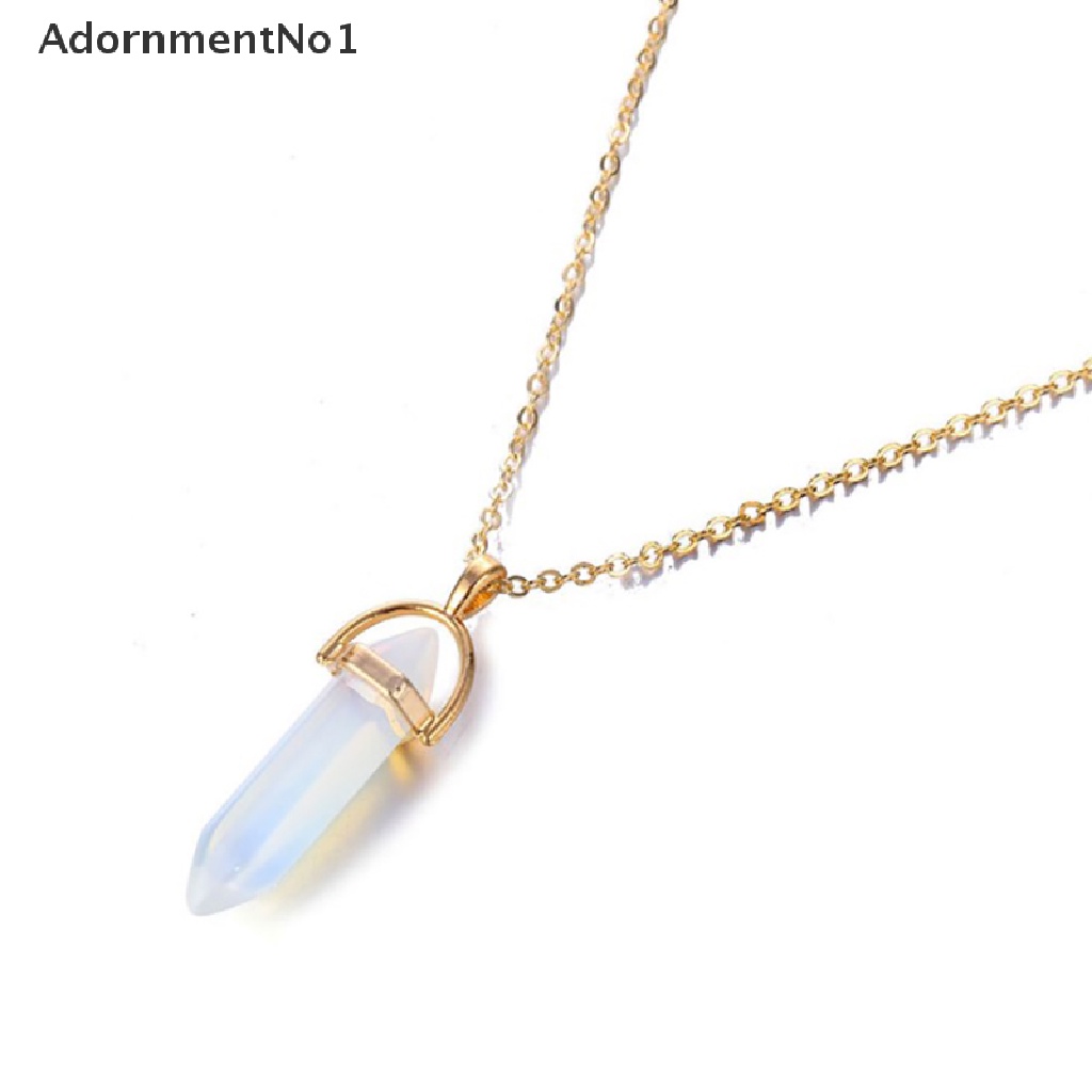 (AdornmentNo1) 1pc Kalung Rantai Liontin Batu Kristal Vulkanik Alami Gaya Rock