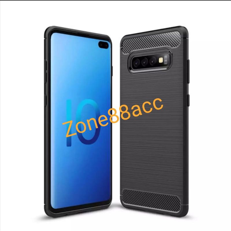 Silicon Case SAMSUNG S10 Plus Softcase iPAKY Carbon Casing Cover TPU