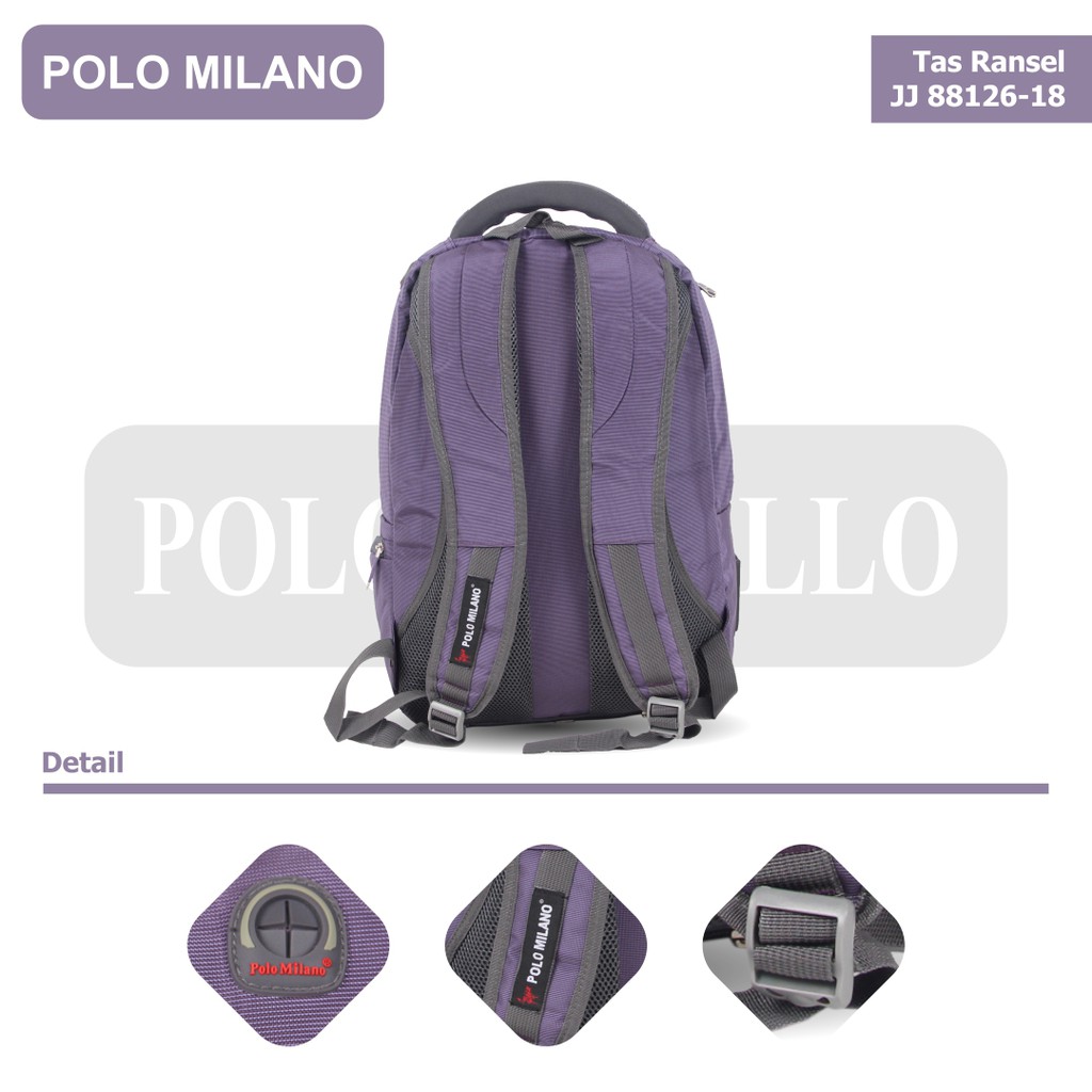 [KLIKTAS] Tas Ransel Laptop Import Polo Milano JJ 88126-18 / Backpack kantor kerja kuliah