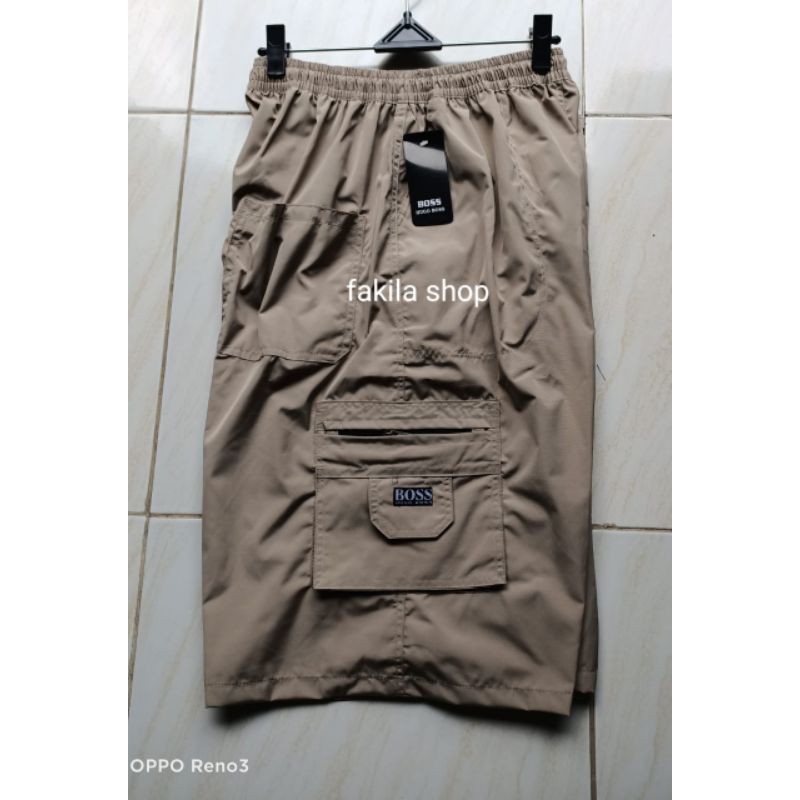 Celana Pendek Pria Katun Sogo Cargo  Santai  Jumbo L-XL Kolor Warna Boss