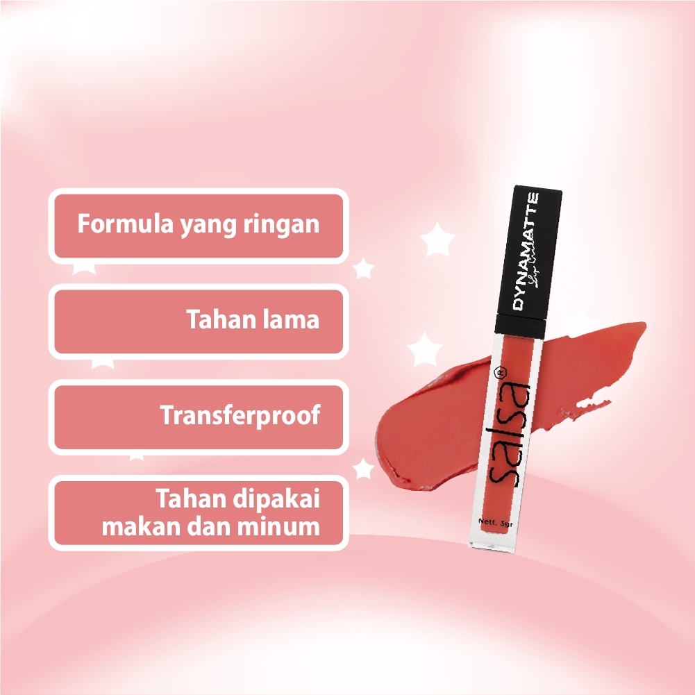 Salsa Lip Cream Dynamatte Original Lipstik Matte Tahan Lama Kualitas Premium BPOM