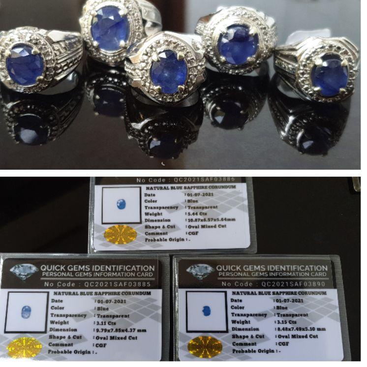 Garansi Sampai Termurah Batu akik Blue safir Asli Natural