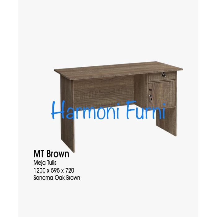 Promo Meja Kantor Meja Kerja 1/2 Biro GStar MT 15 120x60 SO Brown - Cokelat Keren