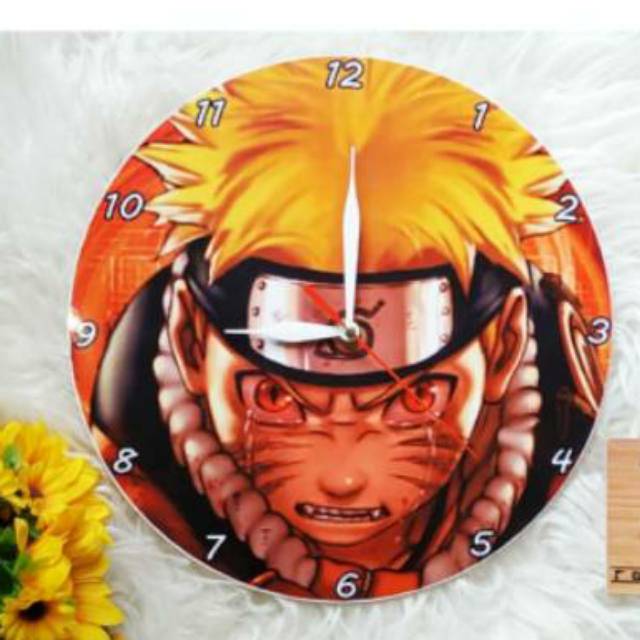 Jam Dinding gambar Naruto uzumaki/jam dinding custome